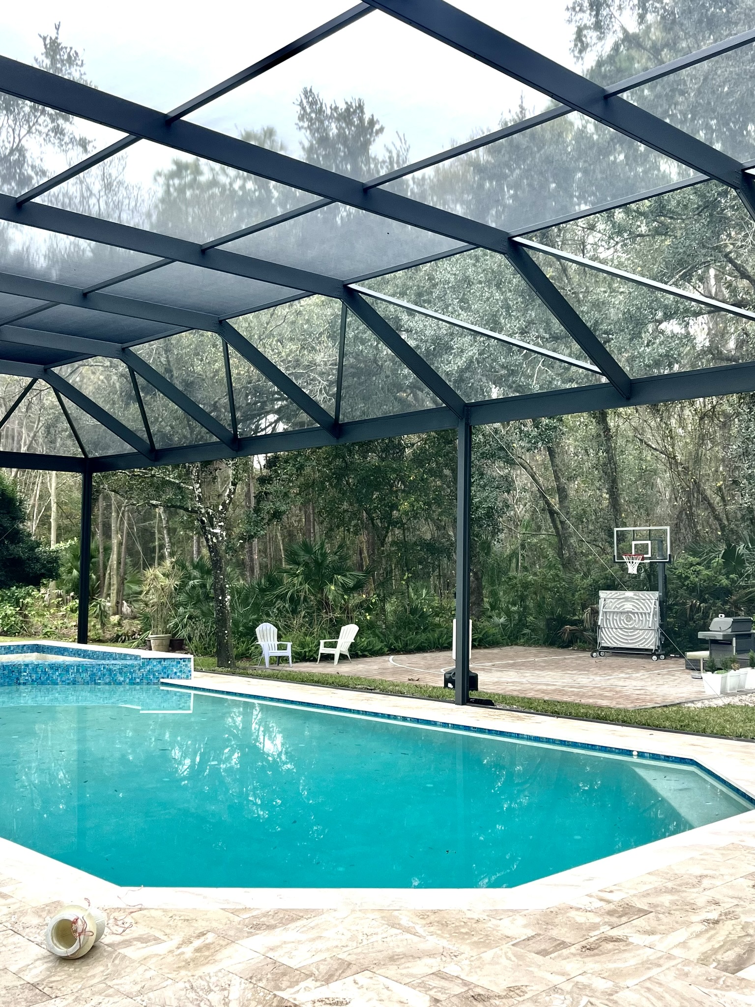 Pool Cage Painting and Re Screening