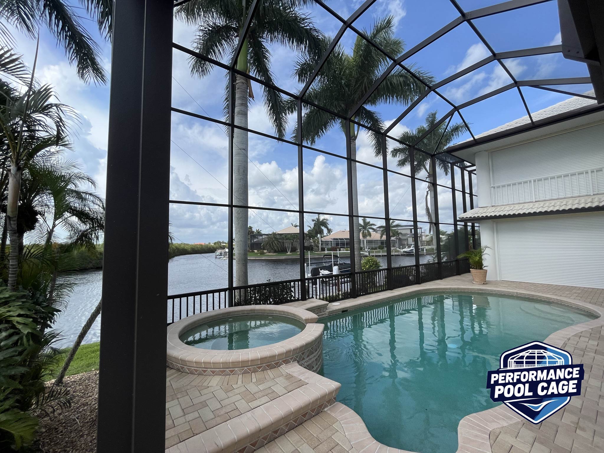 Pool cage painting and re screen in Venice Florida