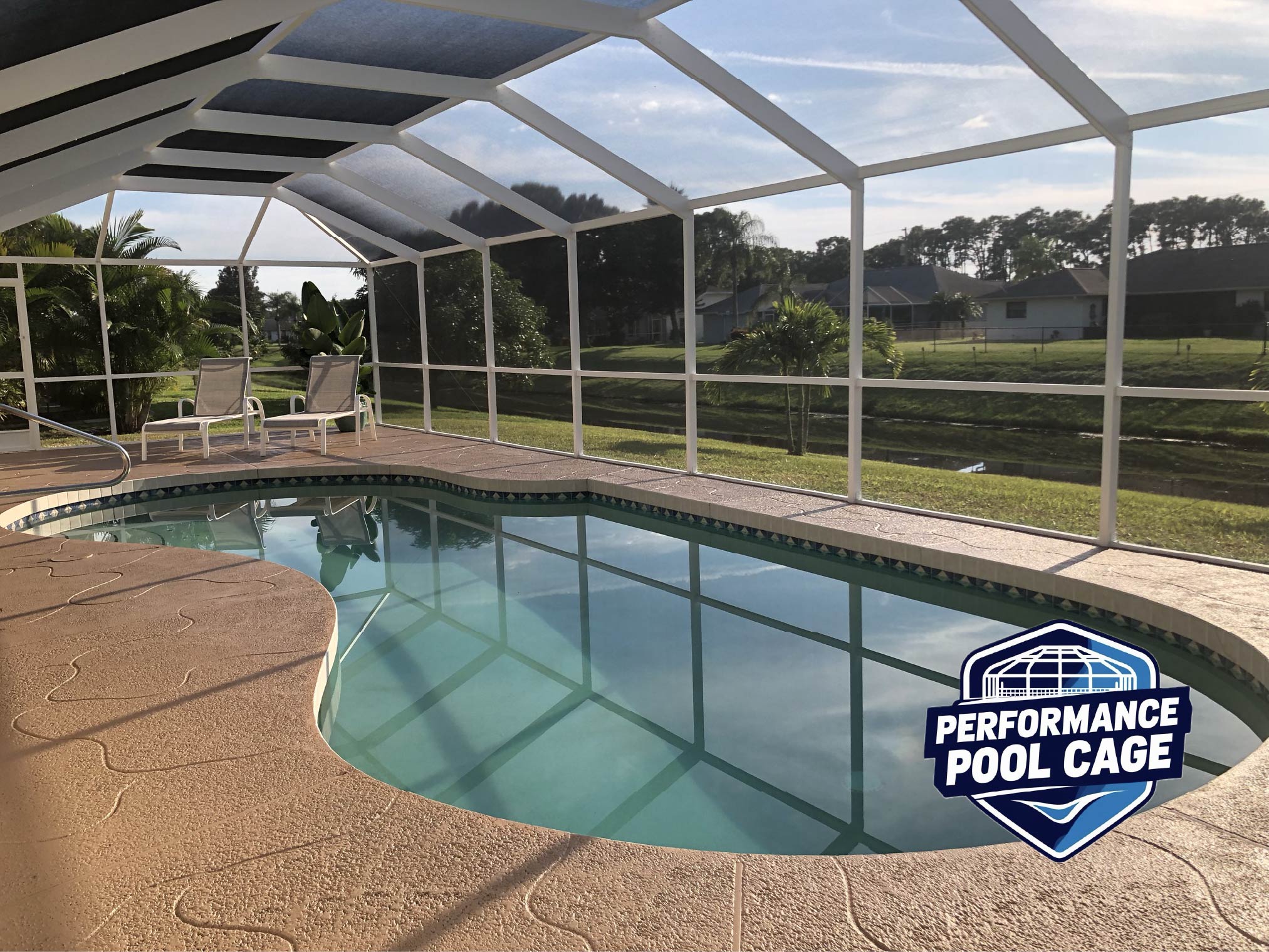 Pool deck painting and Pool cage painting services in Northport Florida